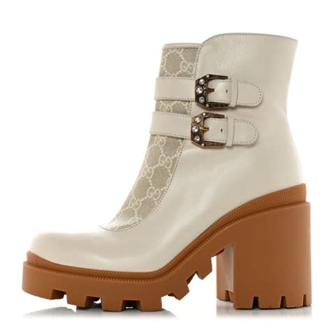 gucci buckle ankle boots|Gucci monogram thigh high boots.